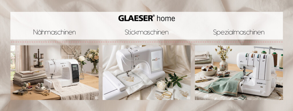 GLAESER home Nähmaschine, Stickmaschine, Spezialmaschine