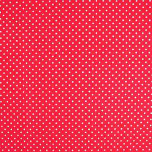 Baumwolle bedruckt - rot mit silbernen Punkten