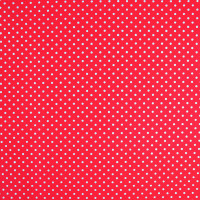 Baumwolle bedruckt - rot mit silbernen Punkten