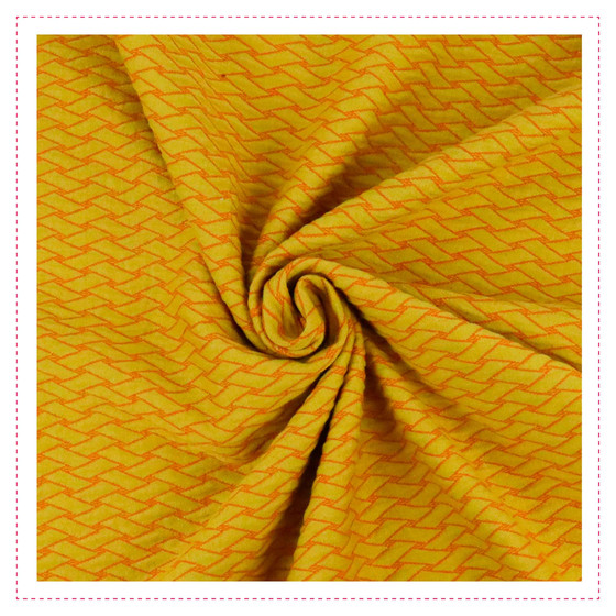 Bio Jacquard - Plain Stitches Basket Knit Nepal Senf | Albstoffe Hamburger Liebe
