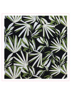 Baumwollstoff/Viskose - Palmblätter auf Schwarz mit Grün | Frühlingskollektion