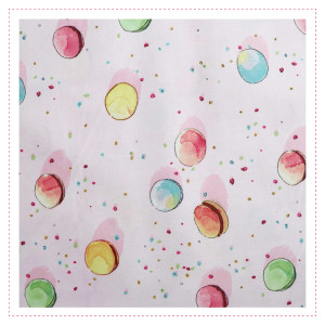 Baumwollpopeline - Rosa - Watercolor Macarons in Bunt -...
