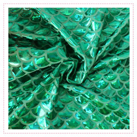 Foliengewebe - Fischschuppen in Grün mit Holo Effekt