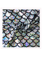 Foliengewebe - Fischschuppen in Silver mit Holo Effekt