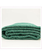 Wohndecke Fair Deluxe Wolle pur | Wolldecke aus 100% Wolle | Couchdecke / Sofadecke | Wohlfühlende und Anschmiegsame Kuscheldecke | 100% Reine Wolle mit Fransenborde (Grün/Wellen Muster)