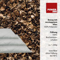 POWER INN® Buchweizenkissen 40 x 40 cm | Füllung aus 100% Buchweizenschalen