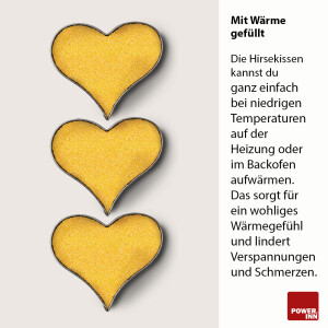 POWER INN® Hirsekissen 40 x 40 cm | Füllung aus 100% Hirseschalen