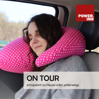 POWER INN® ON TOUR Wellnesskissen ca. 75 x 35 cm | Weiß | gemütliches Reisekissen
