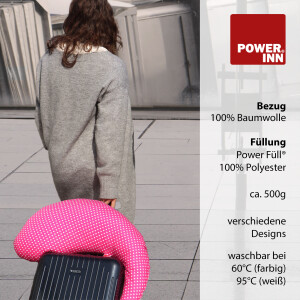POWER INN® ON TOUR Wellnesskissen | ca. 75 x 35 cm | Grau | gemütliches Reisekissen