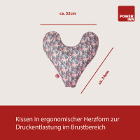 POWER INN® Brustkissen Hope | Rosa mit Blumen | Stützkissen