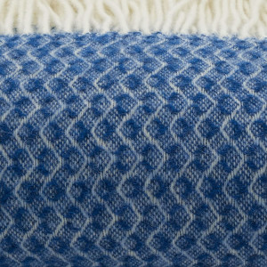 Wohndecke Fair Deluxe Wolle pur | 100% Wolle mit Fransenborde (Bijou Blue)