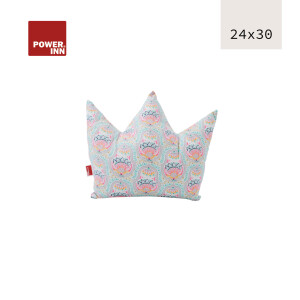 POWER INN® Kronenkissen klein | Bunt gemustert | Dekokissen | Krone