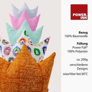 POWER INN® Kronenkissen groß | Märchenfiguren | Dekokissen | Krone