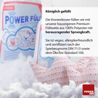 POWER INN® Kronenkissen groß | Weiß mit Lampinons | Dekokissen | Krone