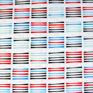 Baumwollpopeline - weiß/blau/mint/rot - Stripes - 100% Baumwolle - USA Stoffe