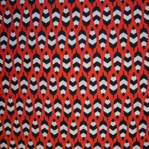Baumwollpopeline - rot/weiß/schwarz - Grafische Federn - Patchworkstoff 100% Baumwolle - USA Stoffe