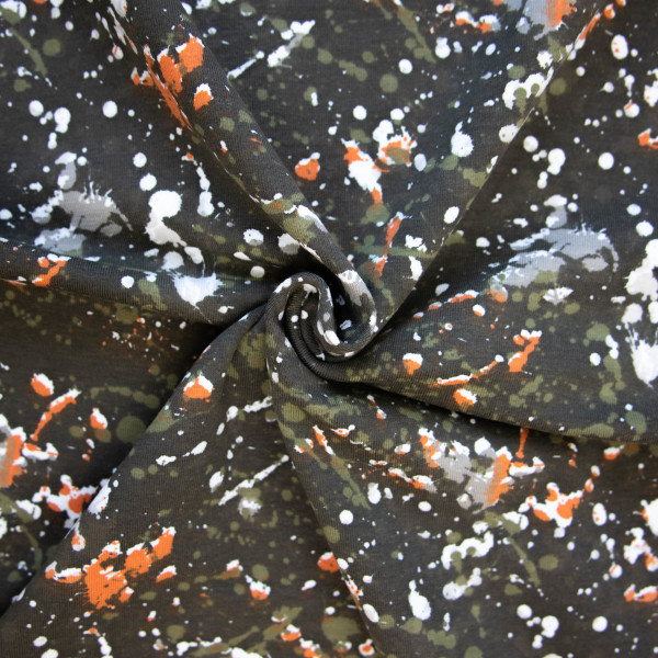 Baumwoll Jersey - camouflage - Farbspritzer - Mischgewebe 95% Baumwolle 5% Elasthan