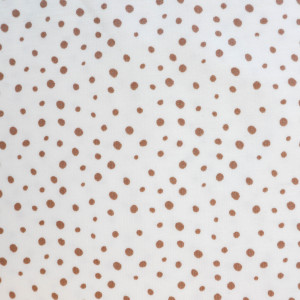 Baumwoll Jersey - weiß/hellbraun - Mini Dots -...