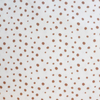 Baumwoll Jersey - weiß/hellbraun - Mini Dots - Mischgewebe 95% Baumwolle 5% Elasthan