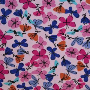 Baumwoll Jersey - rosa - Schmetterlingszauber -...