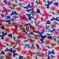 Baumwoll Jersey - rosa - Schmetterlingszauber - Mischgewebe 95% Baumwolle 5% Elasthan