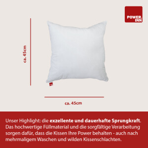 POWER INN® Innenkissen Baumwolle | Quadratisch | 45 x 45 cm