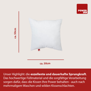 POWER INN® Innenkissen Baumwolle | Quadratisch | 50 x 50 cm