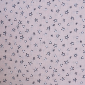 Baumwollpopeline - rosa/grau - Sterne und Dreiecke -...