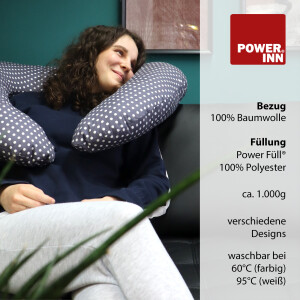 POWER INN® BABYS BUDDY Stillkissen | ca. 70 x 82 cm | Grau | Babynest