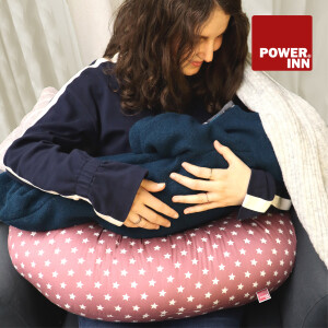 POWER INN® BABYS BUDDY Stillkissen | ca. 70 x 82 cm | Grau | Babynest