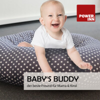 POWER INN® BABYS BUDDY Stillkissen | ca. 70 x 82 cm | Grau | Babynest