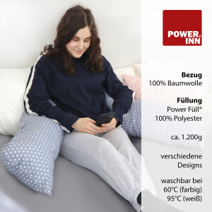 POWER INN® SLEEP DE LUXE Seitenschläferkissen | ca. 30 x 200 cm | Beige
