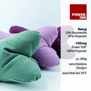 POWER INN® Leseknochen de Luxe | Grau meliert | Nackenkissen | Reisekissen