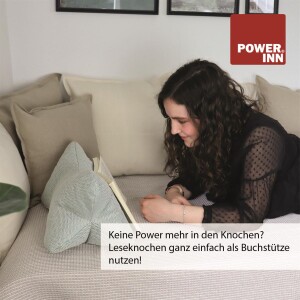 POWER INN® Leseknochen de Luxe | Altrosa-Samt | Nackenkissen | Reisekissen