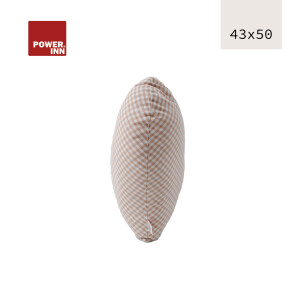 POWER INN® Herzkissen groß | Beige kariert | Dekokissen Herz