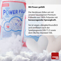POWER INN® Herzkissen klein | Türkis mit weißem Muster | Dekokissen Herz