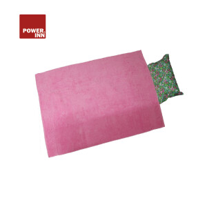 POWER INN® Strandtuchtasche ca. 95x178cm | Rosa/Grün | Liegehandtuch 3 in 1