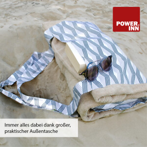 POWER INN® Strandtuchtasche ca. 95x178cm | Rosa/Grün | Liegehandtuch 3 in 1