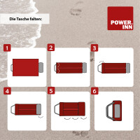 POWER INN® Strandtuchtasche ca. 95x178cm | Rosa/Grün | Liegehandtuch 3 in 1