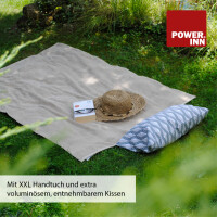 POWER INN® Strandtuchtasche ca. 95x178cm | Rosa/Grün | Liegehandtuch 3 in 1