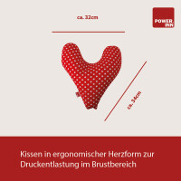 POWER INN® Brustkissen Hope | Rot mit weißen Punkten | Stützkissen