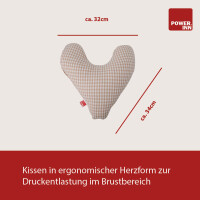POWER INN® Brustkissen Hope | Beige kariert | Stützkissen