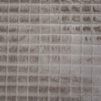 Fellimitat - Quadrate - grau - 100% Polyester - Deckenstoff Mantelstoff Dekostoff