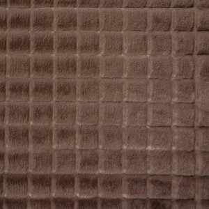 Fellimitat - Quadrate - braun - 100% Polyester - Deckenstoff Mantelstoff Dekostoff