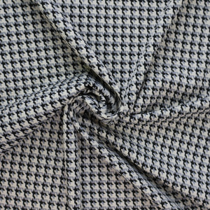Jaquardstoff Pied-de-Poule Abstrakt - grau - Polyester Mischgewebe