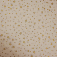 Baumwollpopeline - creme/gold - Goldene Sterne grob - Patchworkstoff 100% Baumwolle