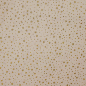 Baumwollpopeline - creme - Goldene Sterne Fein - Patchworkstoff 100% Baumwolle