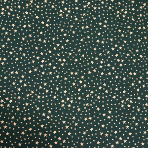Baumwollpopeline - dunkelgrün - Goldene Sterne Fein - Patchworkstoff 100% Baumwolle