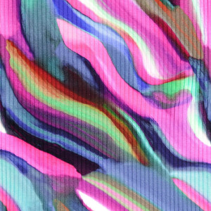 Rippenjersey - LF - Abstrakt bedruckt 0002 - Pinktöne - 95% Baumwolle 5% Polyester