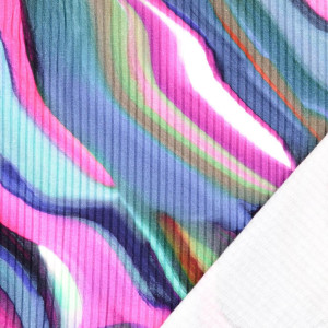 Rippenjersey - LF - Abstrakt bedruckt 0002 - Pinktöne - 95% Baumwolle 5% Polyester